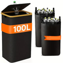 Laden Sie das Bild in den Galerie-Viewer, Waschbarer Recycling-Eimer 100 Liter – robust, platzsparend und faltbar