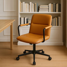 Laden Sie das Bild in den Galerie-Viewer, Bürostuhl HILDE, echtes Büffelleder, ergonomisch, belastbar bis 120 kg