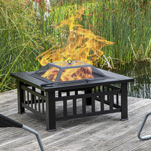 Laden Sie das Bild in den Galerie-Viewer, Feuerstelle mit Steinoptik Maße: 81 x 81 x 45cm, japanisches Design Feuerschale