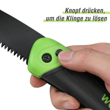 Laden Sie das Bild in den Galerie-Viewer, Japansäge, Handklappsäge: Hand-Klappsäge aus Carbonstahl mit Trapez-Verzahnung, 18 cm