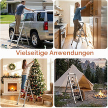 Laden Sie das Bild in den Galerie-Viewer, Extra schmale Aluminium-Klappleiter 110 cm. (Nur 5,3 cm Gesamtbreite)