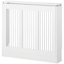 Laden Sie das Bild in den Galerie-Viewer, Heizkörperabdeckung mit Lamellendesign &amp; Ablage – Weiß, 90 cm