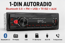 Laden Sie das Bild in den Galerie-Viewer, FM-Autoradio 1-DIN mit neuester Technik 45W USB SD TF Aux Bluetooth Freisprechen und FM Empfang