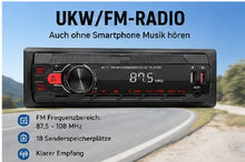 Laden Sie das Bild in den Galerie-Viewer, FM-Autoradio 1-DIN mit neuester Technik 45W USB SD TF Aux Bluetooth Freisprechen und FM Empfang