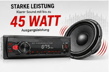 Laden Sie das Bild in den Galerie-Viewer, FM-Autoradio 1-DIN mit neuester Technik 45W USB SD TF Aux Bluetooth Freisprechen und FM Empfang