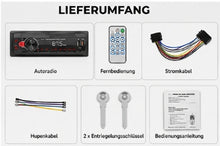 Laden Sie das Bild in den Galerie-Viewer, FM-Autoradio 1-DIN mit neuester Technik 45W USB SD TF Aux Bluetooth Freisprechen und FM Empfang