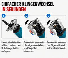 Laden Sie das Bild in den Galerie-Viewer, Sonderposten: Akku-Fuchsschwanz Säge 3000rpm mit 2 Akkus. Mit 4 Sägeblättern. Elektrische Reciprosäge (Säbelsäge)