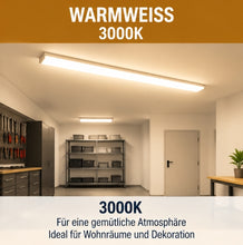 Laden Sie das Bild in den Galerie-Viewer, Neu: Deckenleuchte LED 40 Watt (Wie 400 Watt alte Röhren) 120 cm (3 Ausführungen), Bürolampe, Garage, Werkstatt.