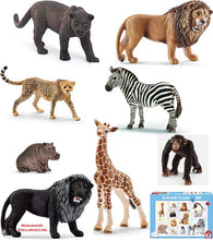 Laden Sie das Bild in den Galerie-Viewer, Schleich  Wildtiere-Set Afrika, 8-teilig plus original Schmidt  Wildnis-Puzzle