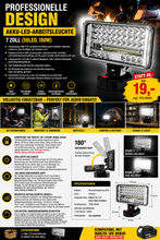 Laden Sie das Bild in den Galerie-Viewer, Extrem helle professionelle Akku-LED-Arbeitsleuchte 7 Zoll – 59 LEDs / 180 W. Passend zu unseren Akkus.