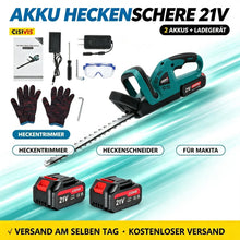 Laden Sie das Bild in den Galerie-Viewer, Sonderposten: Leistungsstarke Akku-Heckenschere. Inkl. 2 Akkus und Ladegerät.