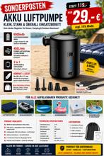 Laden Sie das Bild in den Galerie-Viewer, Elektrische USB Akkupumpe 6000mAh Luftpumpe Pool Schlauchboote Luftmatratze Gebläse