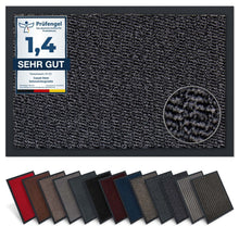 Laden Sie das Bild in den Galerie-Viewer, Schmutzfangmatte Sauberlaufteppich blau-schwarz, 60x90 / 90x150 / 120x180 cm