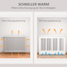 Laden Sie das Bild in den Galerie-Viewer, Heizkörperabdeckung mit Lamellendesign &amp; Ablage – Weiß, 90 cm