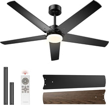 Laden Sie das Bild in den Galerie-Viewer, Deckenventilator mit LED Beleuchtung 132cm 6+1 Geschwindigkeiten Timer Leise Dimmbar Fernbedienung