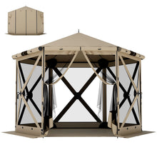 Laden Sie das Bild in den Galerie-Viewer, Faltpavillon Popup Sechseck, wasserdicht, 3x2,6 m, Khaki