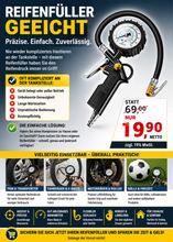 Laden Sie das Bild in den Galerie-Viewer, Geeichter Druckluft-Reifenfüller mit 15-bar-Manometer für Pkw, Lkw und Motorrad