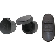Laden Sie das Bild in den Galerie-Viewer, Funkschalter-Set 2+1 für Außen – 2 Funksteckdosen mit Fernbedienung, bis 2300 W, 30 m Reichweite, IP44