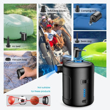 Laden Sie das Bild in den Galerie-Viewer, Elektrische USB Akkupumpe 6000mAh Luftpumpe Pool Schlauchboote Luftmatratze Gebläse