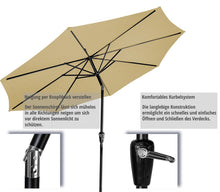 Laden Sie das Bild in den Galerie-Viewer, Sonnenschirm mit Metallgestänge Ø 270cm. UV40+Knickbar.