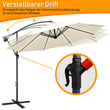 Laden Sie das Bild in den Galerie-Viewer, Ampelschirm ALU Ø350cm. Marktschirm mit Kurbel. Verschiedene Farben.