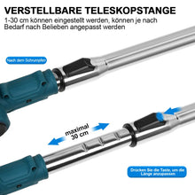 Laden Sie das Bild in den Galerie-Viewer, Sonderposten: Akku-Rasentrimmer (blau) mit 2 Lithium-Akkus und Ladegerät Freischneider Motorsense