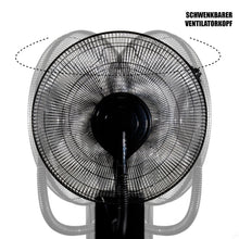 Laden Sie das Bild in den Galerie-Viewer, Nebelventilator Standventilator Ø40 cm Luftkühler Ventilator 80 Watt mit 1,2 Liter Wassertank für Ultraschallnebel