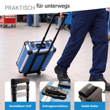 Laden Sie das Bild in den Galerie-Viewer, Werkzeugkoffer Trolley 1200 Teile - mit den beliebten Gabel-Ringratschenschlüsseln. Werkzeugset.