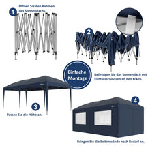 Laden Sie das Bild in den Galerie-Viewer, Faltpavillon 3 x 6 m – (Preiswert) Pop-Up Pavillon inklusive Tragetasche. Sonnenschutz und leichter Regen. Mit 6 Seitenteilen.