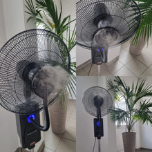 Laden Sie das Bild in den Galerie-Viewer, Nebelventilator Standventilator Ø40 cm Luftkühler Ventilator 80 Watt mit 1,2 Liter Wassertank für Ultraschallnebel