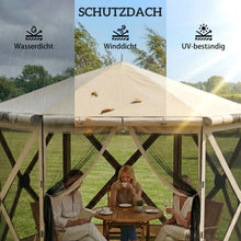 Laden Sie das Bild in den Galerie-Viewer, Faltpavillon Popup Sechseck, wasserdicht, 3x2,6 m, Khaki