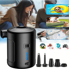 Laden Sie das Bild in den Galerie-Viewer, Elektrische USB Akkupumpe 6000mAh Luftpumpe Pool Schlauchboote Luftmatratze Gebläse