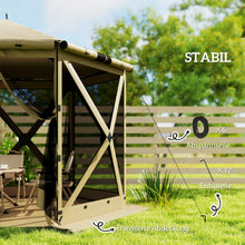 Laden Sie das Bild in den Galerie-Viewer, Faltpavillon Popup Sechseck, wasserdicht, 3x2,6 m, Khaki