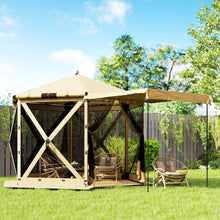 Laden Sie das Bild in den Galerie-Viewer, Faltpavillon Popup Sechseck, wasserdicht, 3x2,6 m, Khaki