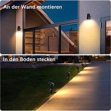 Laden Sie das Bild in den Galerie-Viewer, LED Gartenlicht 6er Set mit Gartenspieß. 6 x 3 Watt LED-Licht. Warmweiß.