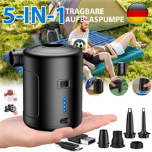 Laden Sie das Bild in den Galerie-Viewer, Elektrische USB Akkupumpe 6000mAh Luftpumpe Pool Schlauchboote Luftmatratze Gebläse