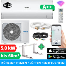 Laden Sie das Bild in den Galerie-Viewer, Split Klimaanlage 18000 BTU Klimagerät mit Wandhalterung. WLAN. Vorbefüllt.