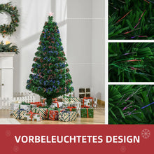 Laden Sie das Bild in den Galerie-Viewer, Weihnachtsbaum mit LED-Glasfaserbeleuchtung – 1,5 m, realistisches Design, flammhemmend