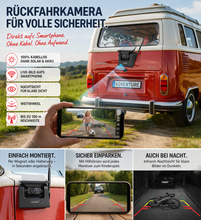 Laden Sie das Bild in den Galerie-Viewer, Autarke WLAN-Solar-HD-Rückfahrkamera, Akku, magnetisch, IR-Nachtsicht