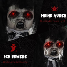 Laden Sie das Bild in den Galerie-Viewer, Animiertes Lolita-Mädchen mit Sound, LED &amp; Bewegung Halloween-Dekoration, 160cm