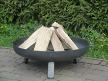 Laden Sie das Bild in den Galerie-Viewer, Feuerschale Feuerkorb Feuerständer Feuerstelle Klöpperboden, Stahl Ø 80 cm