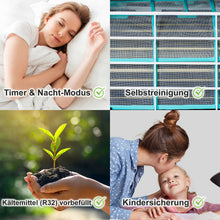 Laden Sie das Bild in den Galerie-Viewer, Split Klimaanlage 9000 BTU Klimagerät mit Wandhalterung. WLAN. Vorbefüllt.