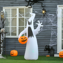 Laden Sie das Bild in den Galerie-Viewer, Aufblasbares großes Gespenst Nr. 1 mit Kürbis, 180 cm mit LED-Beleuchtung. Halloween Deko Luftfigur