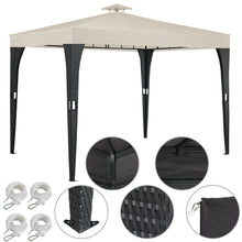 Laden Sie das Bild in den Galerie-Viewer, Luxus-Pavillon 3x3m aus robustem Polyrattan. Dauerhaft aufstellbar. UV-beständig. Schwarz oder Beige.